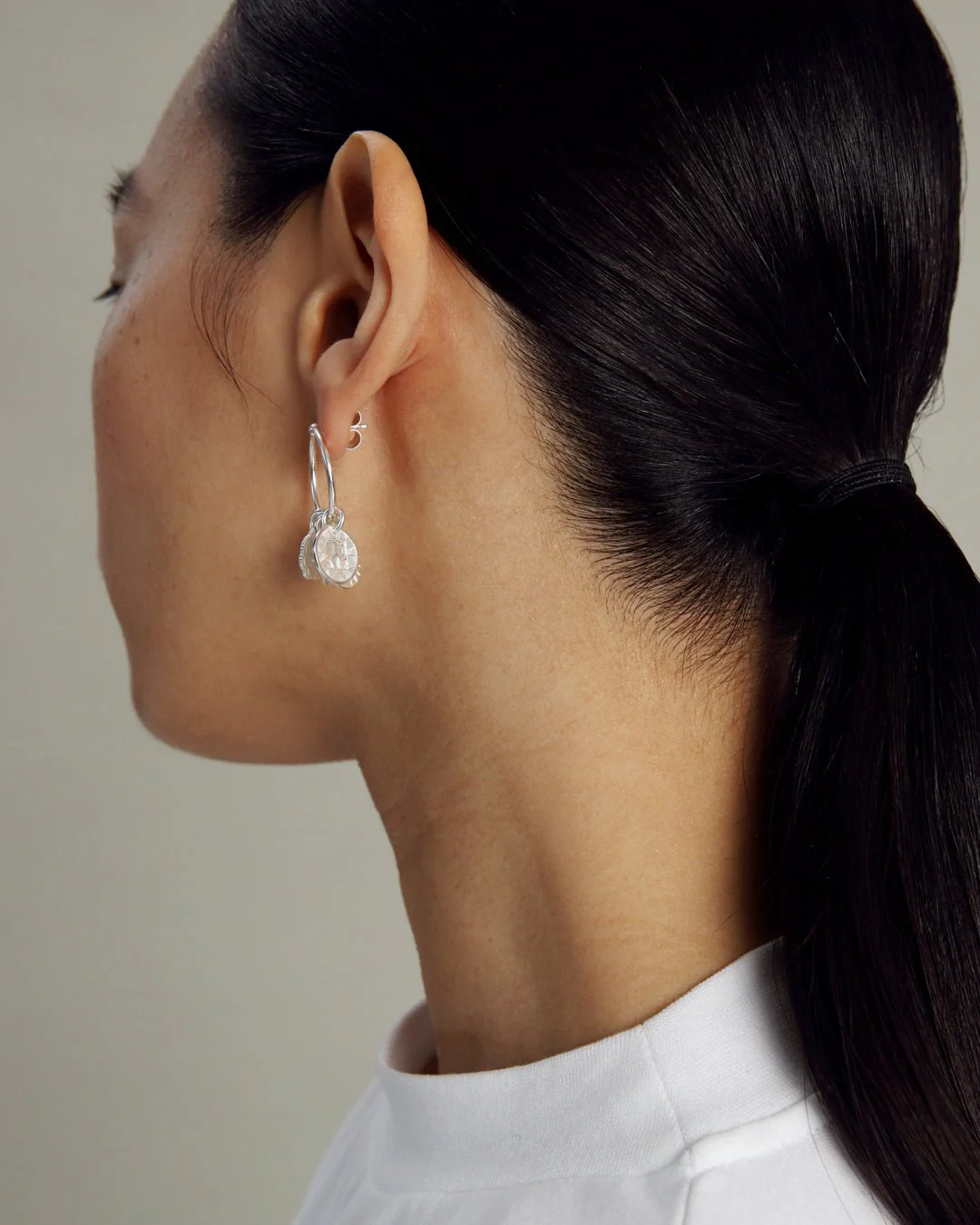 Amulet Hoop Earrings silver - Image 7