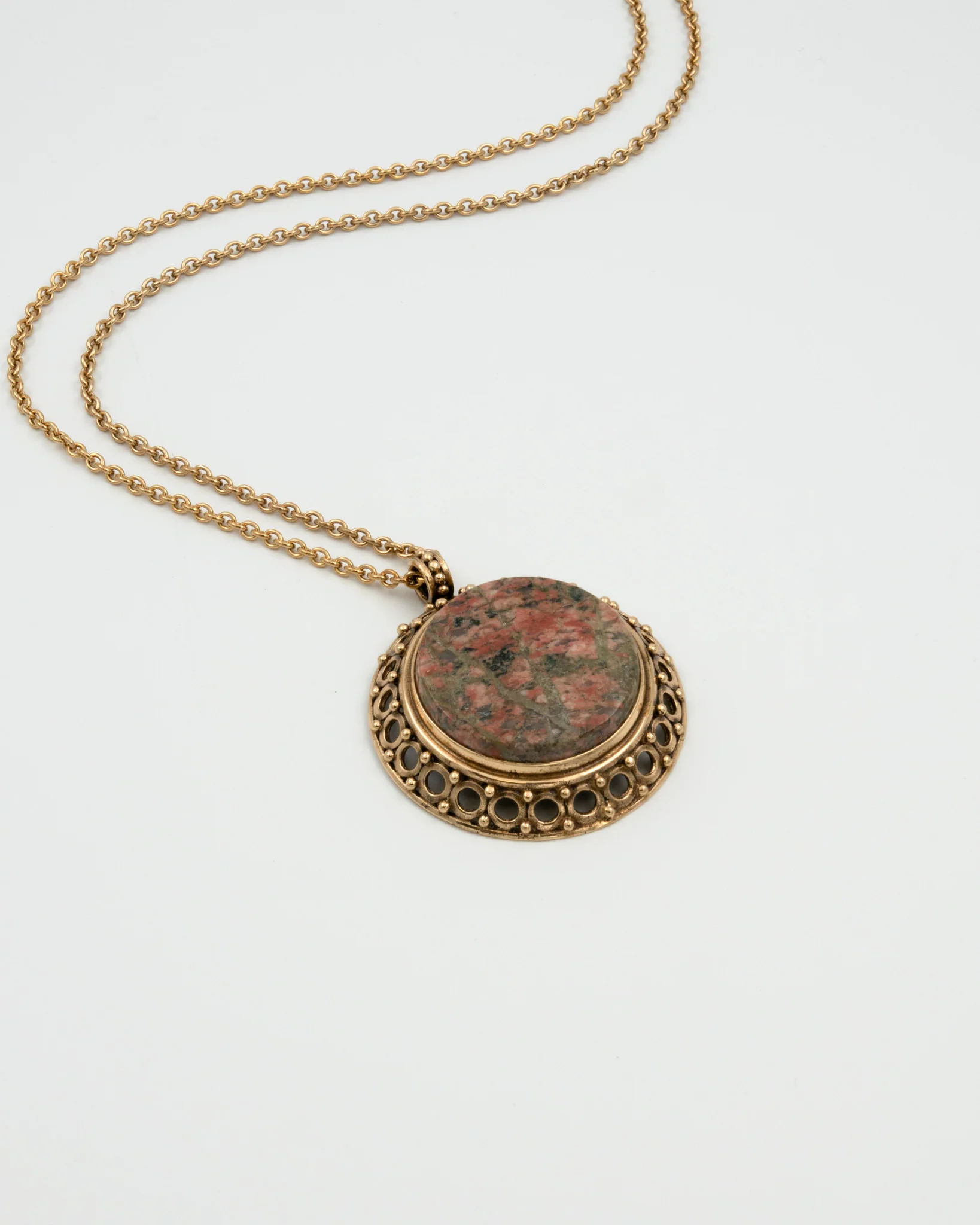 Held stone pendant 70 cm bronze unakite - Image 2