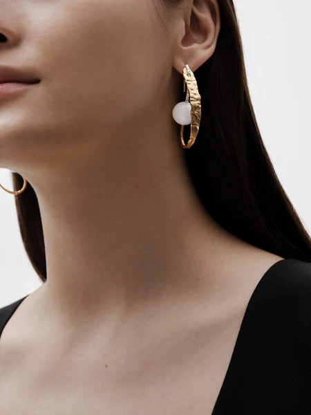 Itu single earring large silver gold-plated - Image 2