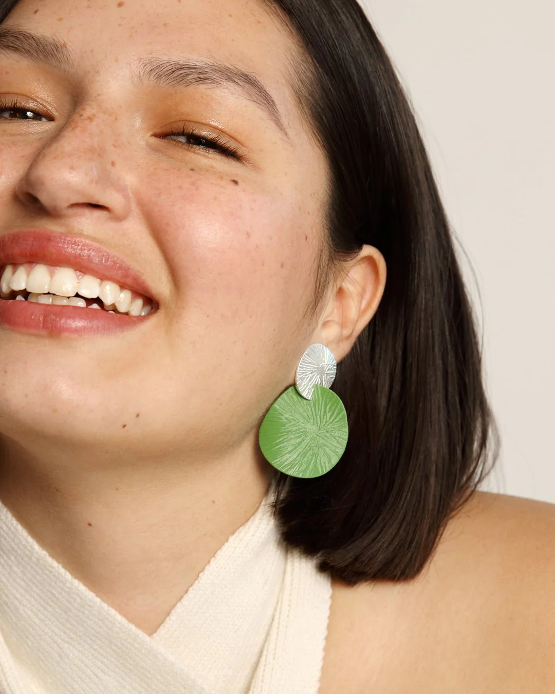 Nolla Earrings silver green - Image 2