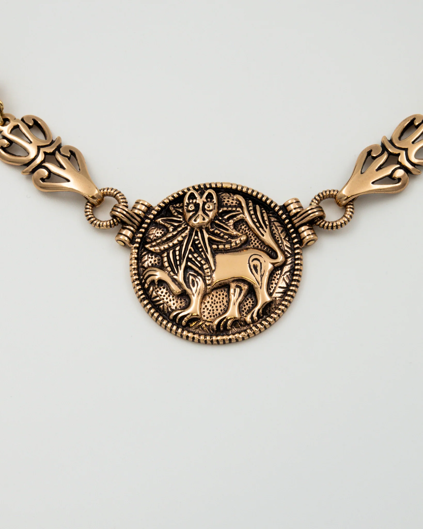 Kept Sun Lion necklace 45 cm large bronze - Image 2