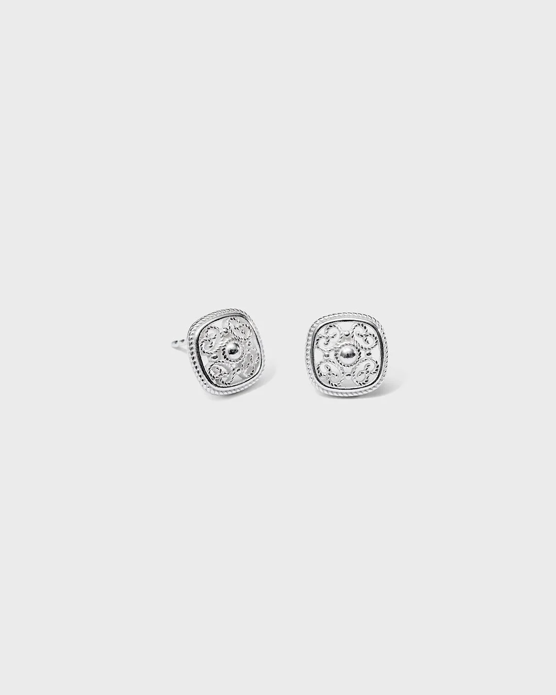 Filigree Stud Earrings Silver