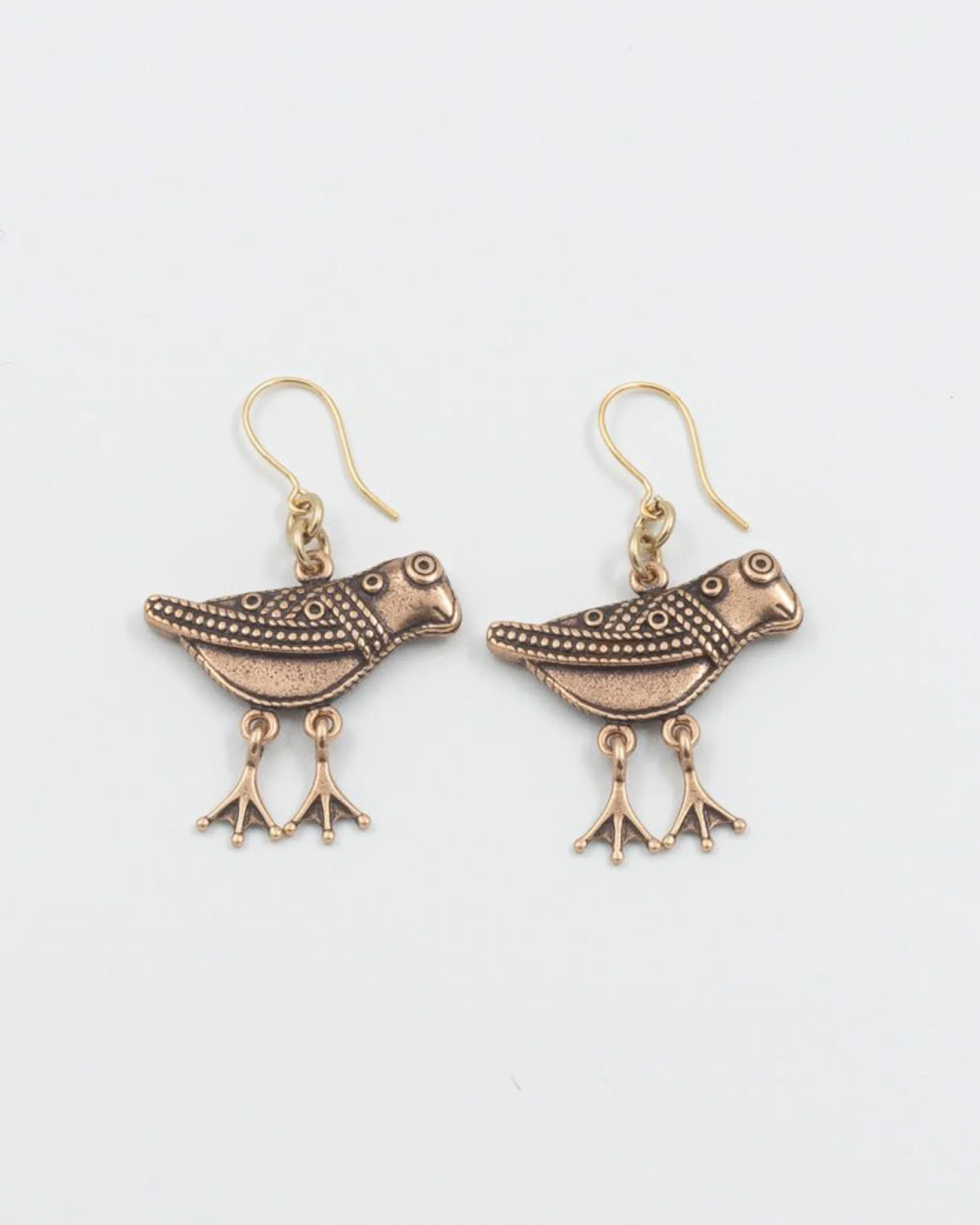 Kept Hattula's bird earrings hook bronze