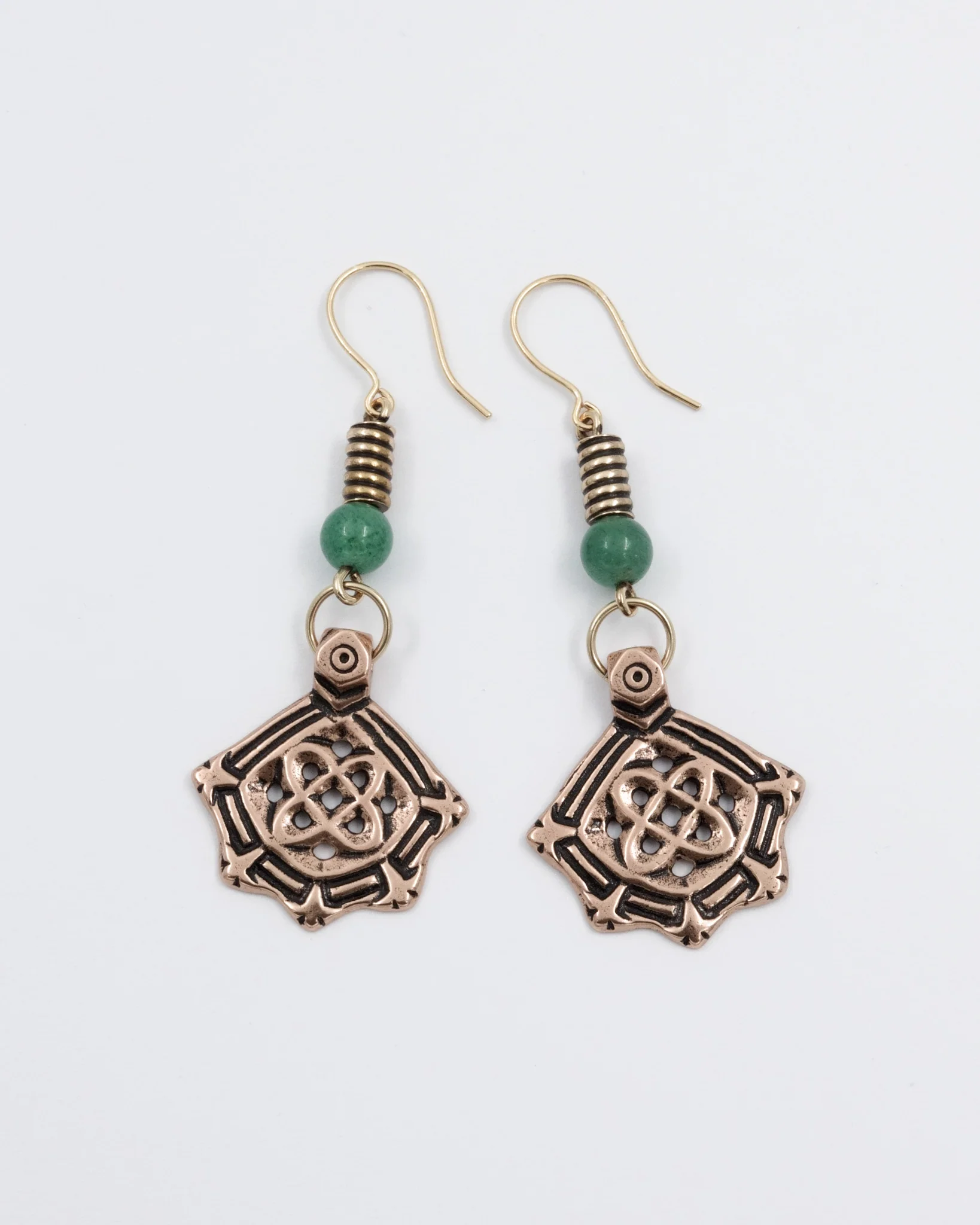Kept Kanteletar earrings bronze hook aventurine