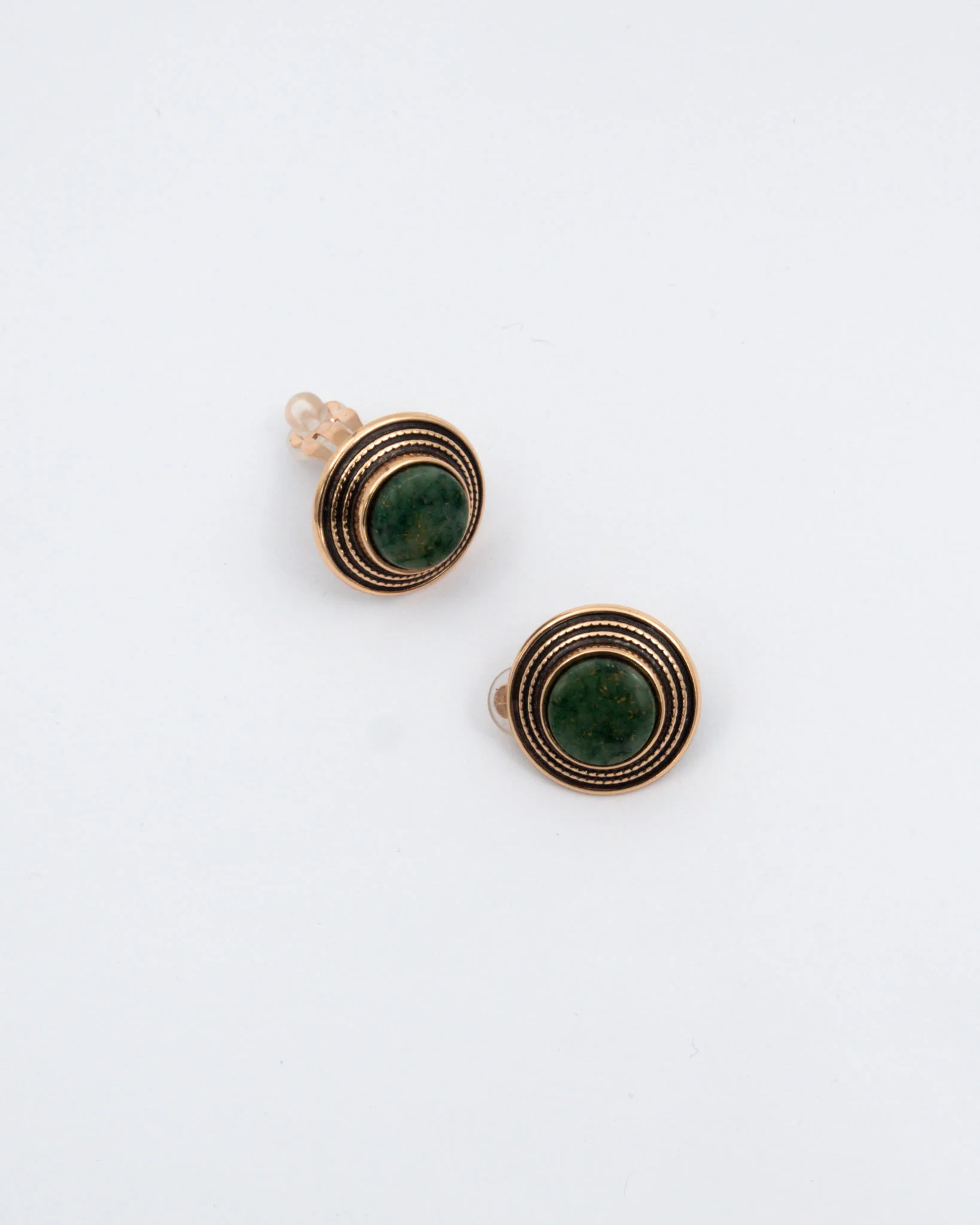 Held earrings clip bronze chrome marble