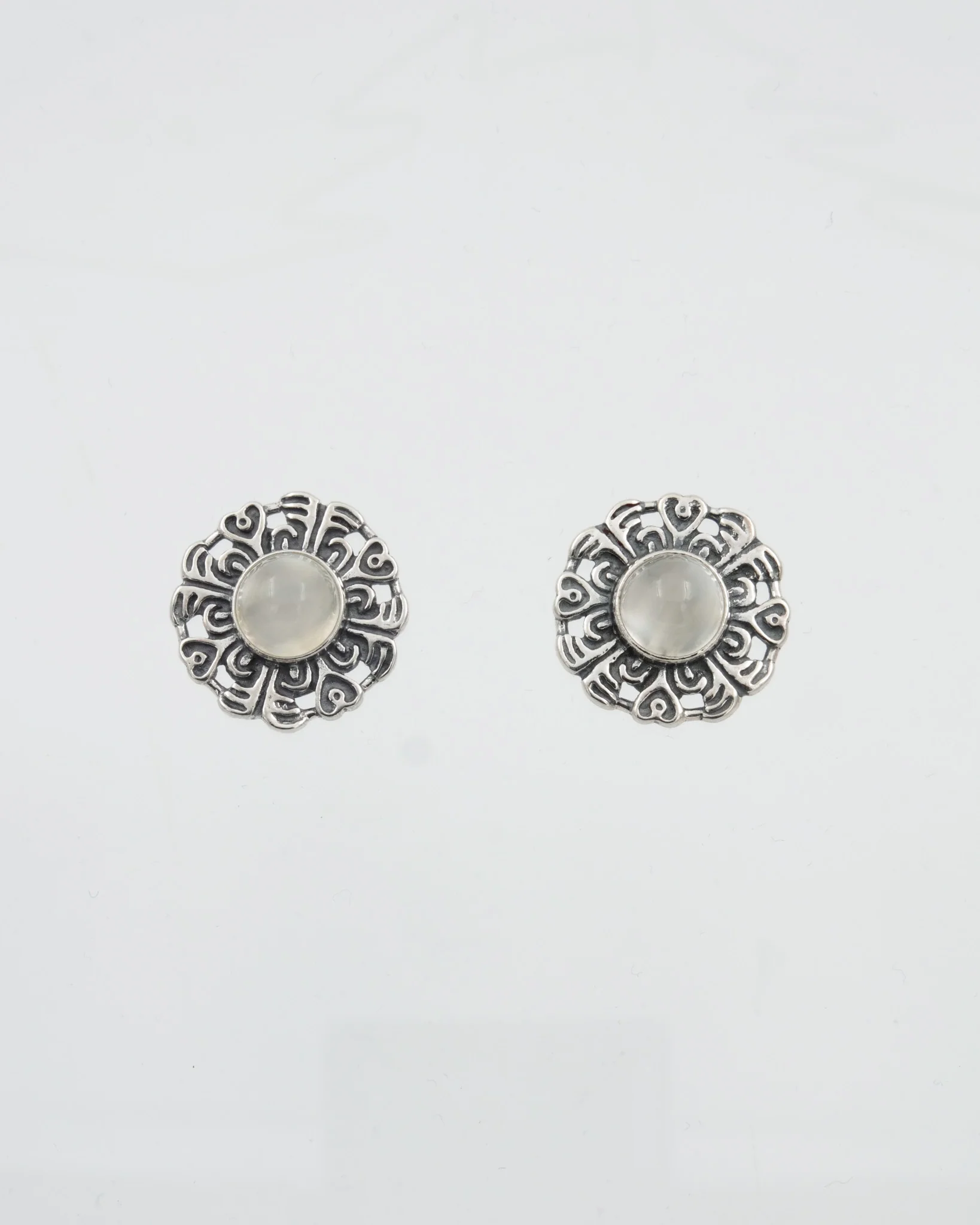 Kept Kuukivi koru earrings silver moonstone