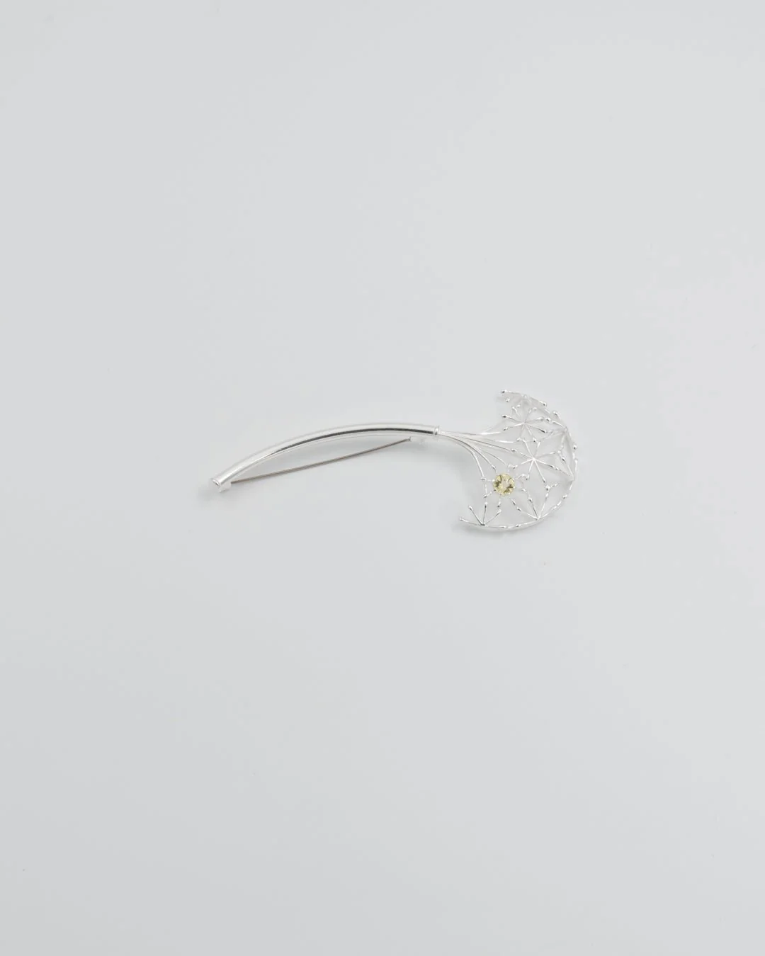 Kept Woman's voice brooch silver green quartz