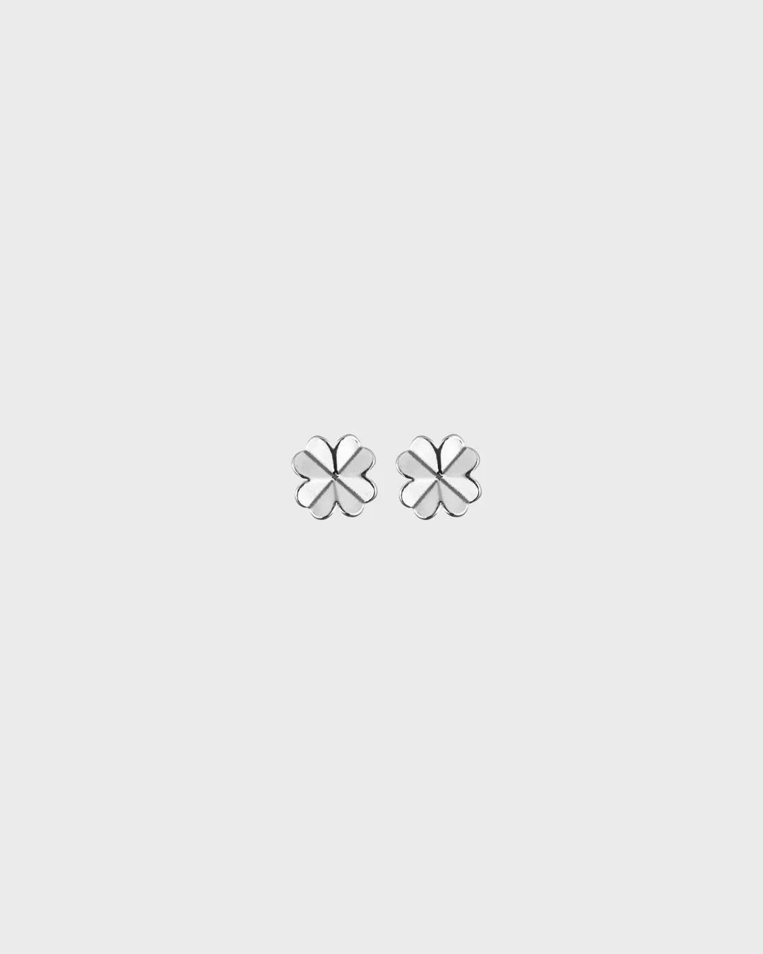Four-leaf clover single earring silver
