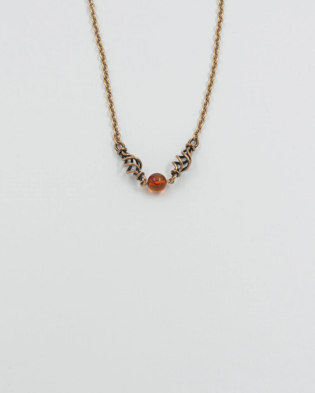 Kept Spirit of Fire necklace 45 cm bronze amber