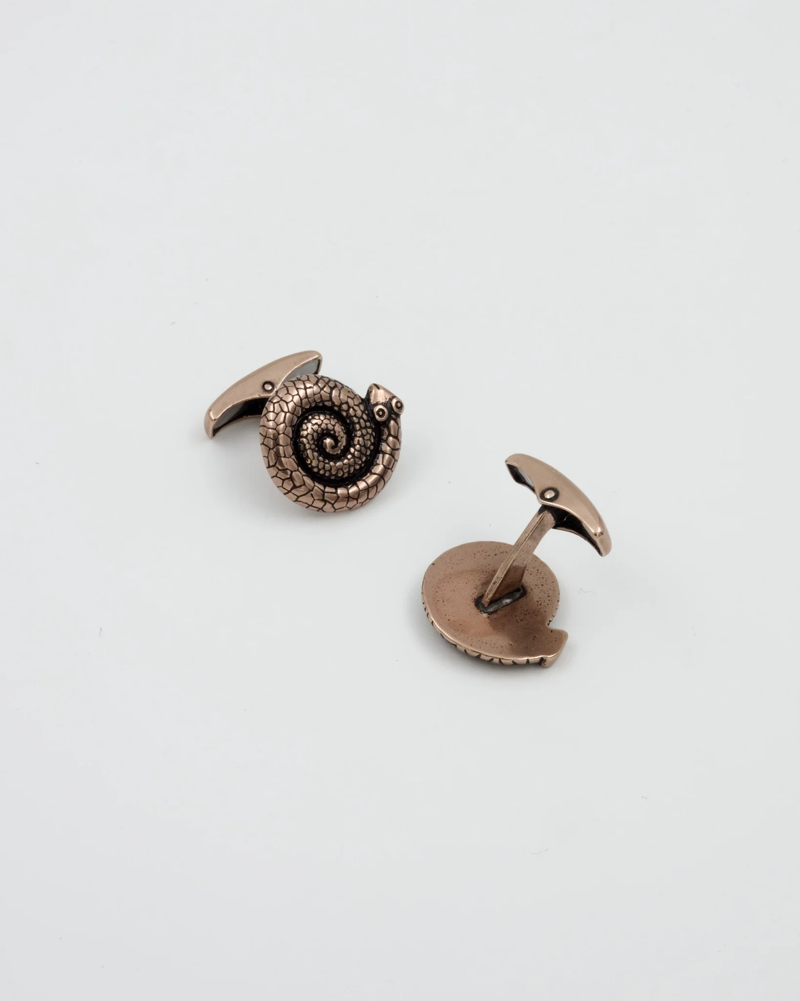 Held Copper Snake Cufflinks Bronze - Image 2